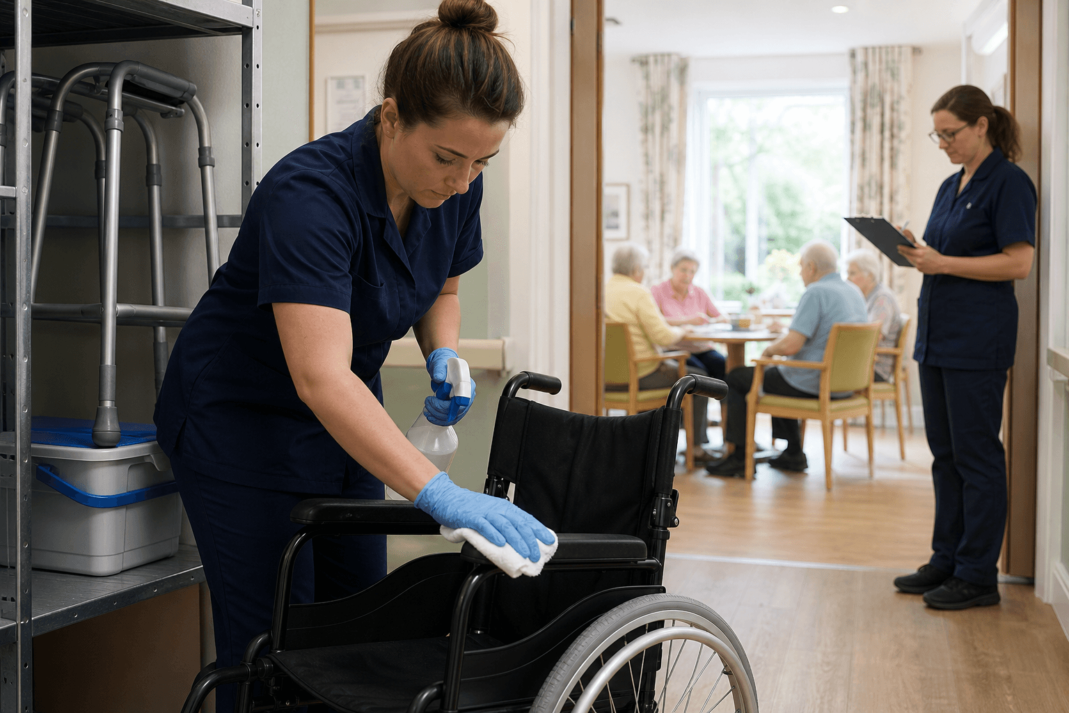 Multidrug-resistant organisms in adult social care: hand hygiene, equipment and dignity